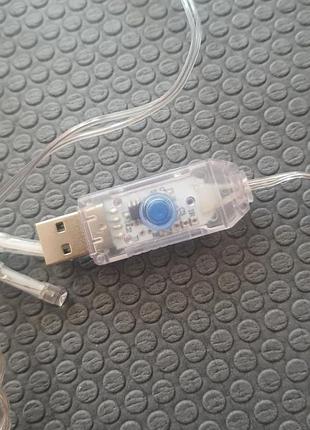 Гірлянда led usb блакитна, довжина 2,5 м 4