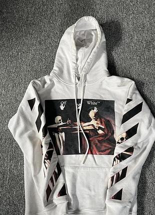 Худі чоловіче off-white біле з принтом, розмір s