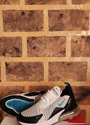 Кросівки чоловічі nike air max 270 білі з чорним та бірюзовим