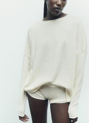 Молочний джемпер zara oversize, розмір m
