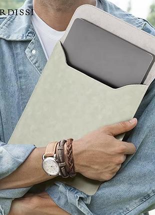 Чохол для macbook (air m1/m2, pro) та ipad (13, 14, 15,6, 16, 12,9, 11 дюймів) — із матової екошкіри