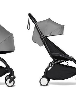 Коляска 2 в 1 babyzen yoyo² с люлькой bassinet (шасси black) серый