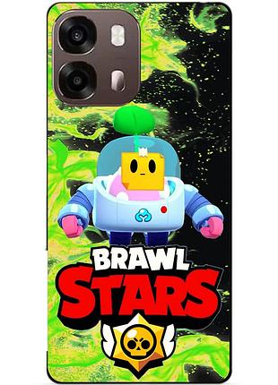 Чехол силиконовый бампер для oppo a6s с героем бравл спраут brawl
