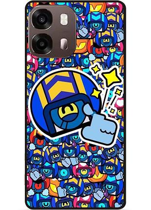 Силиконовый бампер чехол для oppo a6s стикеры бравл стю brawl