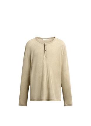 Віскозно ллянна футболка з довгим рукавом zara