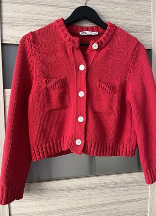 Червоний кардиган zara