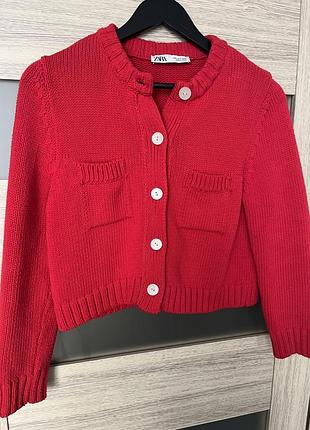 Червоний кардиган zara 2