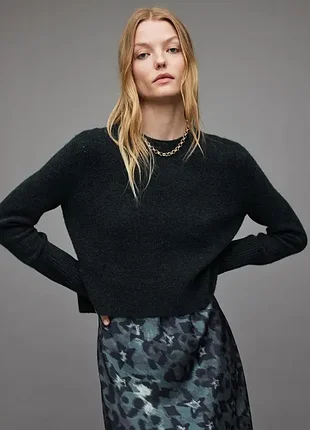 Новий.светр з альпакою преміум брендовий allsaints wick crew organic alpaca wool  jumper green оригінал зі свіжих колекцій