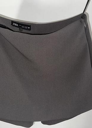 Міні-спідниця-шорти жіноча zara сіра