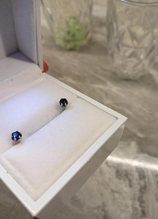 Серьги плесени серебро сапфиры 7
