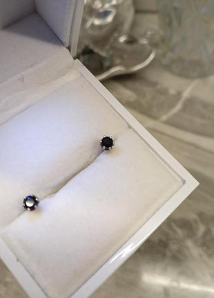 Серьги плесени серебро сапфиры 2
