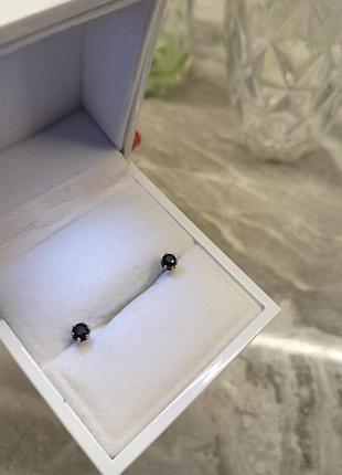 Серьги плесени серебро сапфиры 8