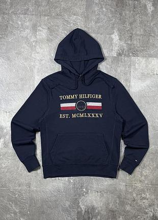 Худі tommy hilfiger томмі хілфігер кофта з капюшоном чоловіча оригінал темносиня s