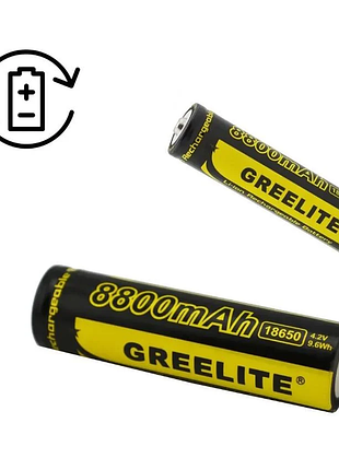 Аккумуляторная батарея li-ion greelite 18650 3.7 в 8800 мач с защитой и выступающим плюсовым контактом