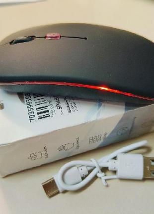 Комп'ютерна мишка бездротова bluetooth + 2.4g, акумуляторна, type-c, rgb, тиха 4
