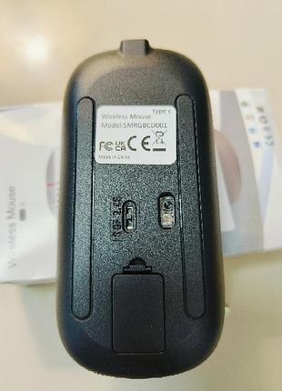 Комп'ютерна мишка бездротова bluetooth + 2.4g, акумуляторна, type-c, rgb, тиха 7