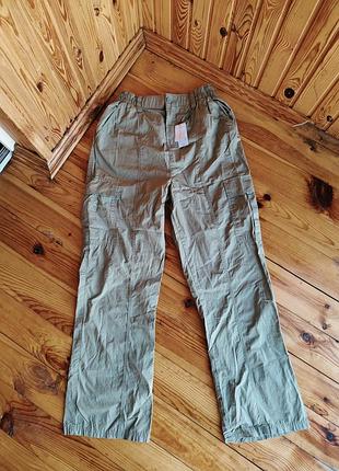 Новые брюки карго primark x paula echevarria (хаки, 100% хлопок, размер s-m / eur 38) женские