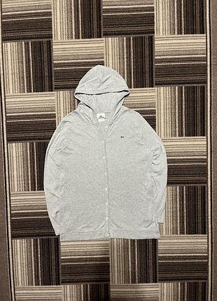 Кардиган чоловічий lacoste з капюшоном сірий