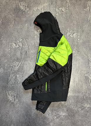 Куртка чоловіча karpos primaloft гібридна чорна, салатова розмір xl