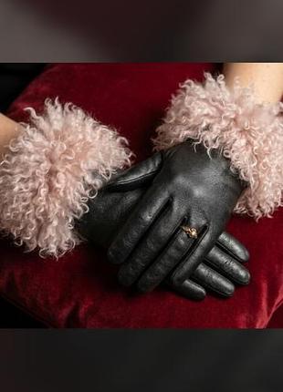 Елегантні жіночі і демісезонні рукавички з хутром , zara,m