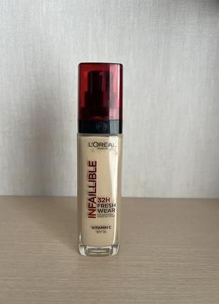 Тональний крем l'oreal paris infaillible 32h fresh wear 130 cool rose з вітаміном c та spf 25