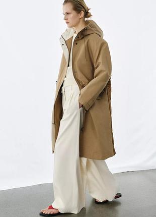 Парка из комбинированных материалов zara