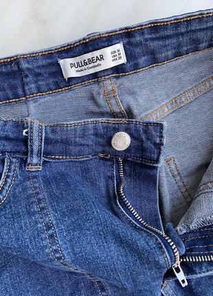 Юбка джинсовая синяя высокая посадка размер стрейч м pull&bear скидка2 фото