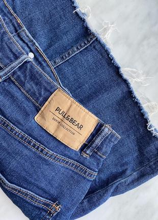 Юбка джинсовая синяя высокая посадка размер стрейч м pull&bear скидка3 фото