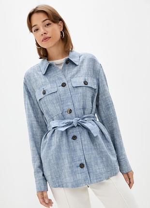 Сорочка жіноча marks & spencer лляна блакитна
