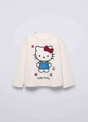Лонгслів zara hello kitty молочний на 4 роки