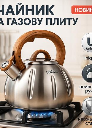 Чайник для води на газ, чайник з ергономічною ручкою газовий з гучним свистком sl-33