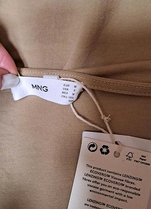 Бежевое свободное новое платье mango 9