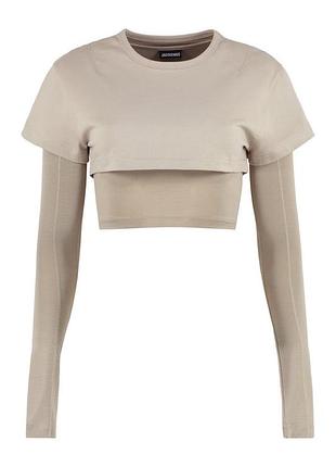 Жіночий топ jacquemus укорочений бежевий