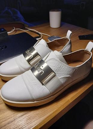 Жіночі черевики calvin klein білі, 39 розмір, натуральна шкіра