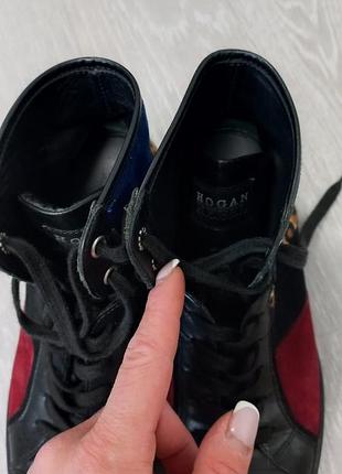 Кожаные женские ботинки ботинки hogan 8