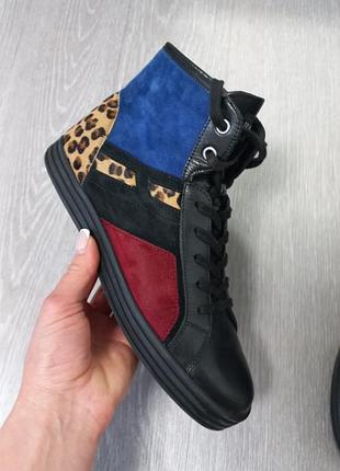 Кожаные женские ботинки ботинки hogan 2