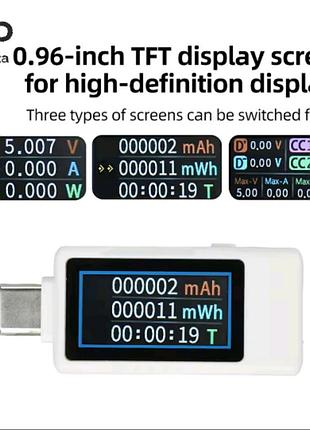 Багатофункціональний usb тестер zfx-1004 cc з type-c, 4-30 в, 0-8 a схожий на kws-2302c