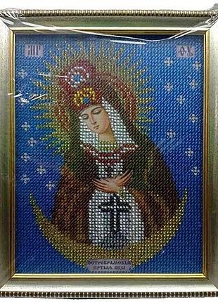 Ікона б/у ікона бісером сонечко 19/18х22см.