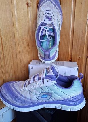 Кросівки жіночі skechers flex sole/flex appeal біло-фіолетові