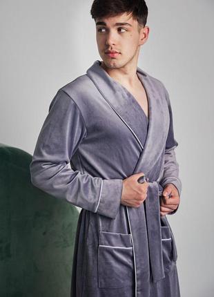 Халат мужской длинный стильный велюровый р.m, l, xl, 2xl,3xl 2xl