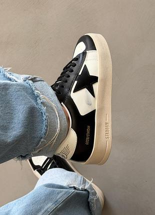 Шкіряні кеди golden goose ggdb stardan black white