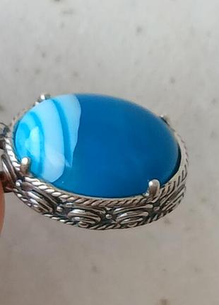 Серьги с голубым агатом 6