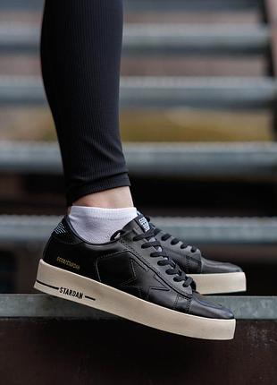 Golden goose ggdb stardan black white 3