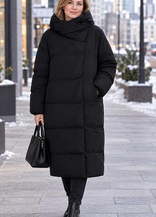 Пальто-пуховик жіночий bershka puffer supersizeme чорний