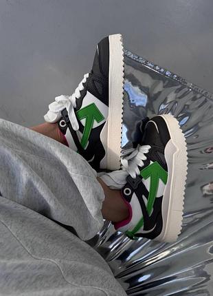 Кросівки off white | sponge mid top black / green / pink