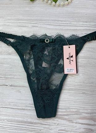 Трусики женские стринги из кружева 🖤🩷💚 4