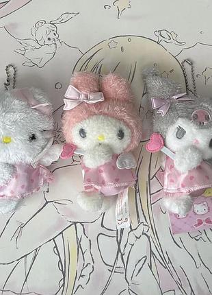 Брелок hello kitty, kuromi, рожевий, сірий,