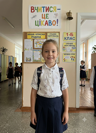 Блузка для дівчинки, біла, з короткими рукавами