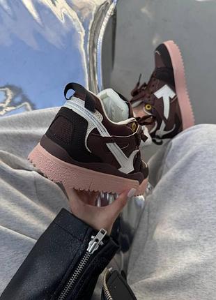 Кроссовки off white | sponge mid top brown / white 7