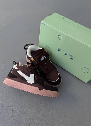 Кроссовки off white | sponge mid top brown / white 6